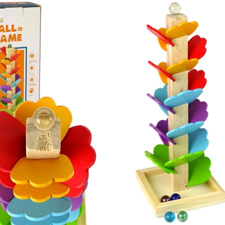 Wooden Tree Ball Track Ball Slide Leaves