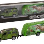 Jeep Vehicle Set with Pulling Dinosaur Trailer