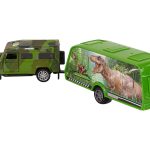 Jeep Vehicle Set with Pulling Dinosaur Trailer