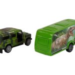 Jeep Vehicle Set with Pulling Dinosaur Trailer