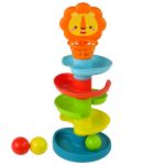 Educational Ball Slide Sorter 5 Levels Lion Basket For Babies