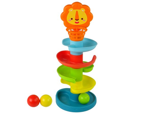 Educational Ball Slide Sorter 5 Levels Lion Basket For Babies