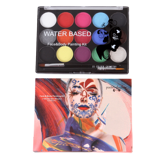 Face and Body Paints 15 Colors 2 Brushes
