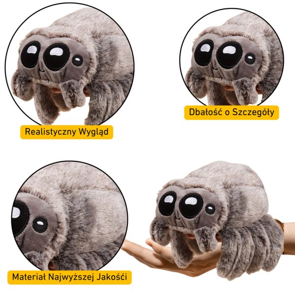 Plush Spider Plush Toy Mascot Cuddly Toy Gray 18cm
