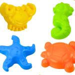 Set for Sand, Bucket, Strainer, Molds, 8 pieces, Colorful