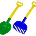 Children's Garden Wheelbarrow Shovel Rake Colorful Set 3 pcs.