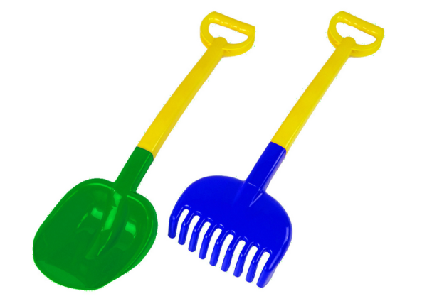 Children's Garden Wheelbarrow Shovel Rake Colorful Set 3 pcs.