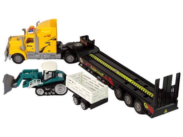 Vehicle Set Yellow Truck 60 cm Excavator with trailer  Remote-controlled R/C