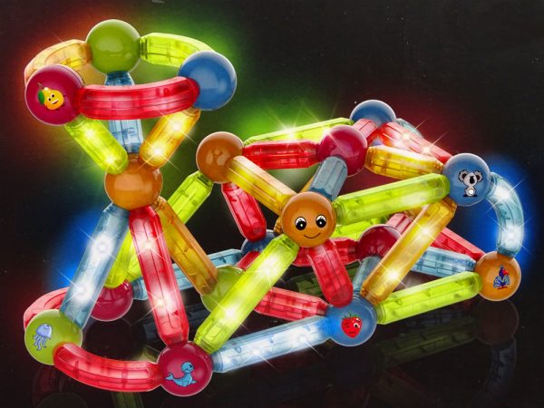Luminous Educational Magnetic Bricks Set of 76 Elements