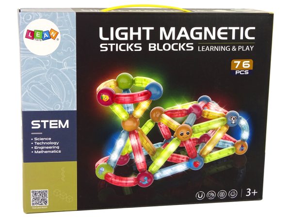 Luminous Educational Magnetic Bricks Set of 76 Elements