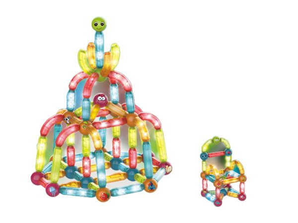 Luminous Educational Magnetic Blocks Set of 102 Elements