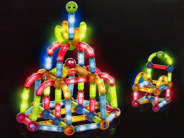 Luminous Educational Magnetic Blocks Set of 102 Elements