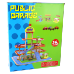 Wooden Double-Story Parking Lot Cars Accessories Set
