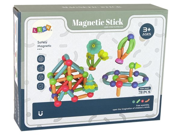 Magnetic Plastic Construction Blocks 78 Elements