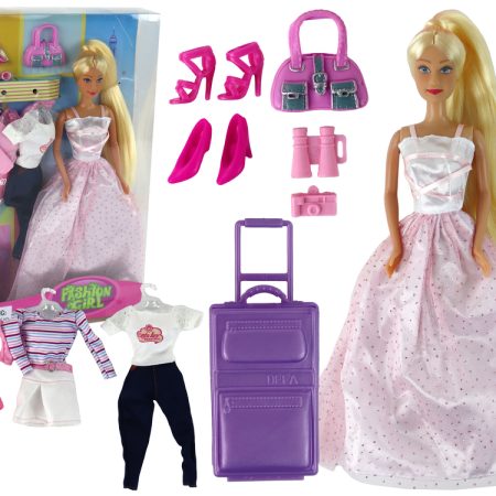 Children's Doll Long Hair Suitcase Clothes