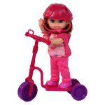Lucy Doll Set Purple Scooter Skateboard Helmets