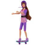 Lucy Doll Set Purple Scooter Skateboard Helmets