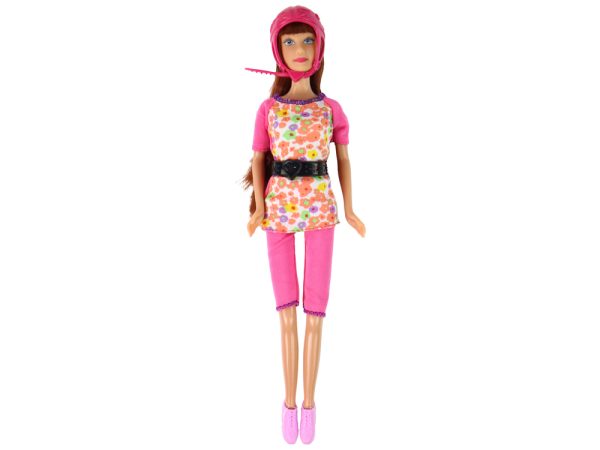 Lucy Doll Set Pink Scooter Skateboard Helmets