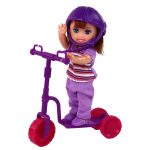 Lucy Doll Set Pink Scooter Skateboard Helmets
