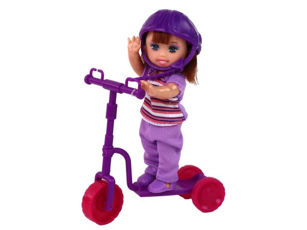 Lucy Doll Set Pink Scooter Skateboard Helmets