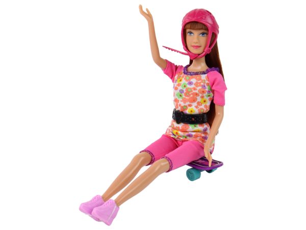 Lucy Doll Set Pink Scooter Skateboard Helmets