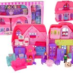 Set Villa Cottage with Lights Plastic Pink