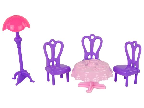 Set Villa Cottage with Lights Plastic Pink