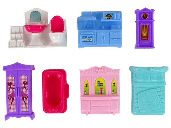 Set Villa Cottage with Lights Plastic Pink