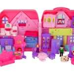 Set Villa Cottage with Lights Plastic Pink