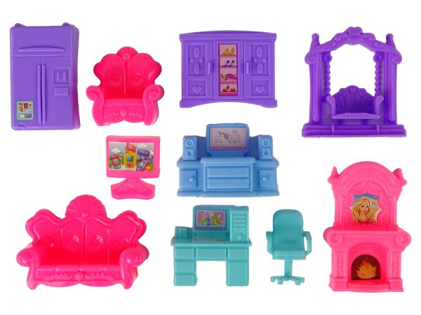 Set Villa Cottage with Lights Plastic Pink