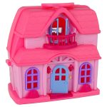 Set Villa Cottage with Lights Plastic Pink