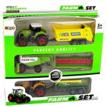 Set of Agricultural Machinery Tractors with Trailers and Harvester