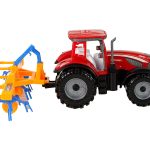 Red Tractor with Rake Friction Drive