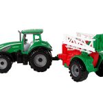 Green Farm Tractor with Red and Green Sprayer Fricative Drive
