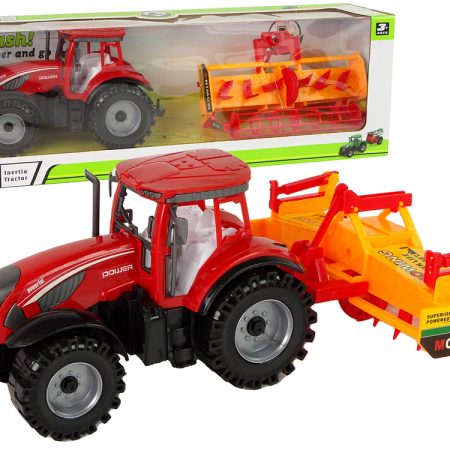 Red Tractor with Orange Cultivator Drive