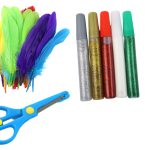Little Artist's Creative Set Stickers Pompoms Feathers Glitter