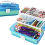 Blue Expandable Suitcase Set Artistic Creative Plastic DIY
