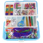 Blue Expandable Suitcase Set Artistic Creative Plastic DIY