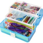 Blue Expandable Suitcase Set Artistic Creative Plastic DIY