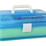 Blue Expandable Suitcase Set Artistic Creative Plastic DIY