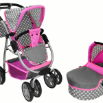 Baby Doll Stroller 2-in-1 Carrycot Bag Pink Stars