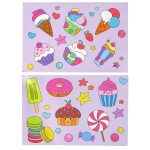 Creative Set Stained Glass Window Fusing Paint Ice Cream Sweets 3D