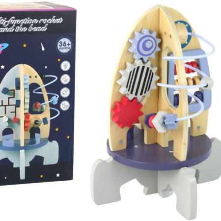 Wooden Racket Educational Beads Gears
