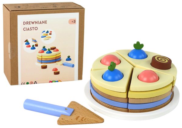 Wooden Cake Cake Pieces 8 pieces