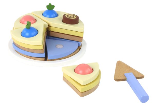Wooden Cake Cake Pieces 8 pieces