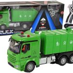 Green Remote Controlled Garbage Truck Remote Control 2.4G Lights Sound