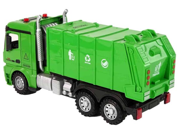 Green Remote Controlled Garbage Truck Remote Control 2.4G Lights Sound
