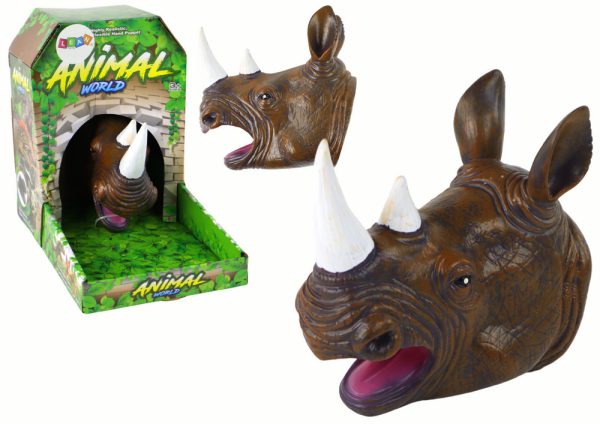 15295_1 Rhinoceros Animal Hand Puppet Brown
