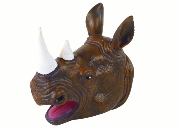 15295_2 Rhinoceros Animal Hand Puppet Brown