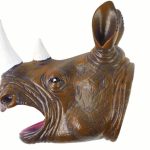 15295_3 Rhinoceros Animal Hand Puppet Brown
